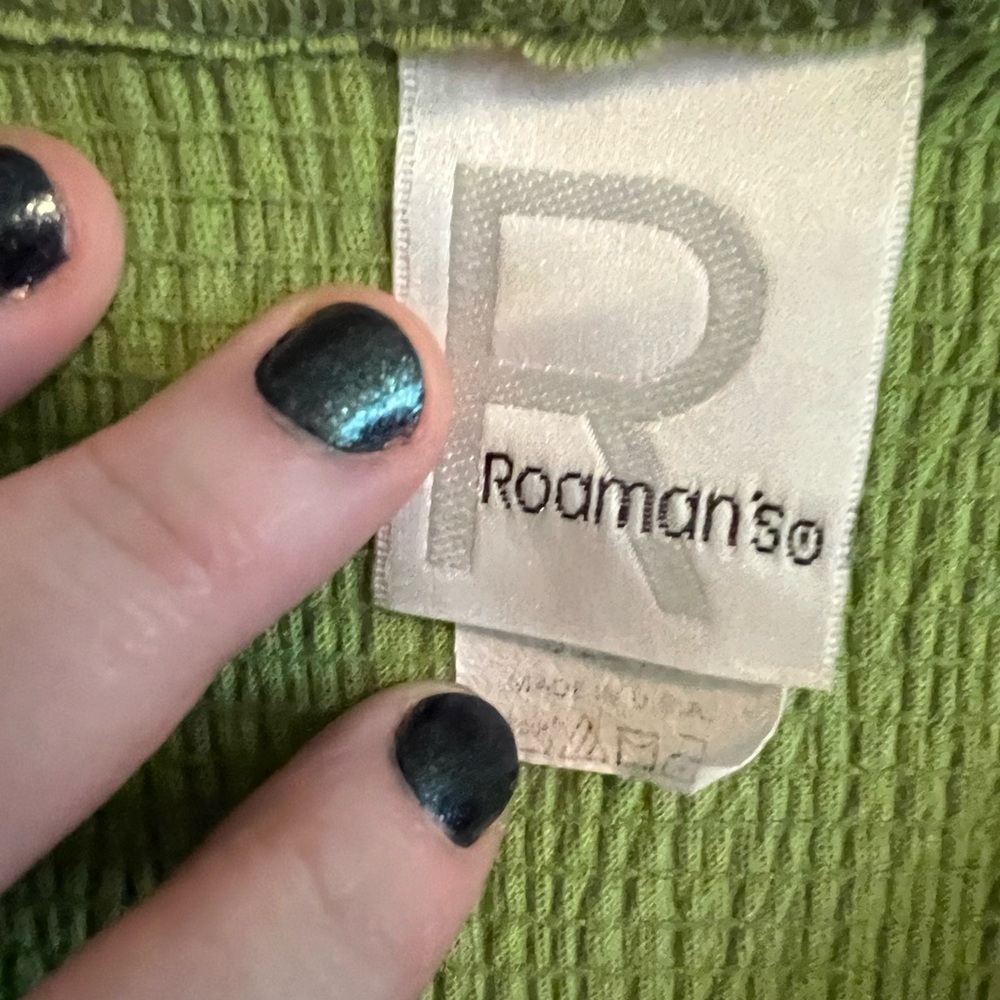 Roaman's Green Tank Top Size 1X - Picture 2 of 6